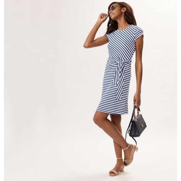 NWT J. McLaughlin Elora Bangle Stripe Print Side Tie Dress - Picture 7 of 8